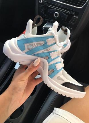 Louis vuitton sneakers white blue black