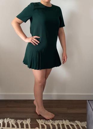 Зеленое короткое платье zara4 фото