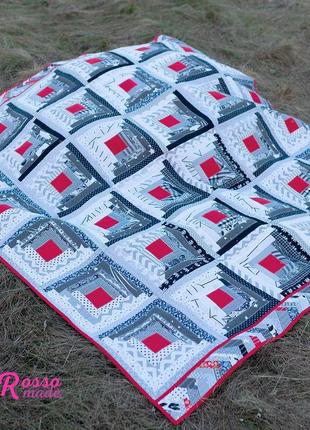 Лоскутное одеяло "колодец" (пэчворк)5 фото