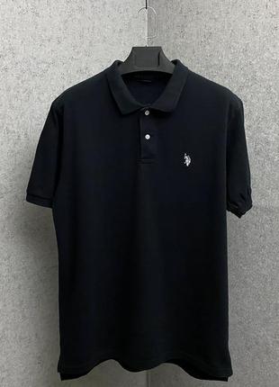 Черная футболка поло от бренда u.s. polo assn1 фото