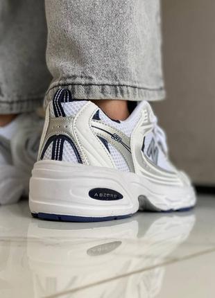 Кроссовки new balance 530 white silver navy белые женские / мужские5 фото