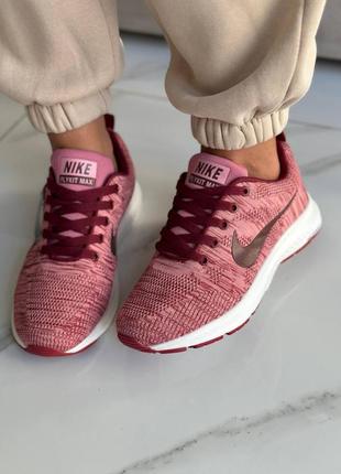 Кроссовки nike flykit max red красные женские / мужские8 фото