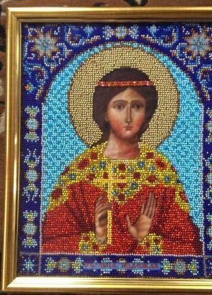 Икона, вышитая бисером «святой мученицы надежды»1 фото