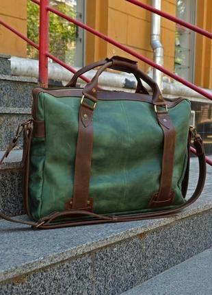 Коричневая кожаная сумка для ноутбука, мужской кожаный портфель9 фото