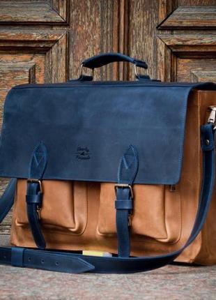 Кожаный портфель бронкс, мужская кожаная сумка9 фото