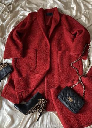 Шикарное красное брендовое люксовое пальто6 фото