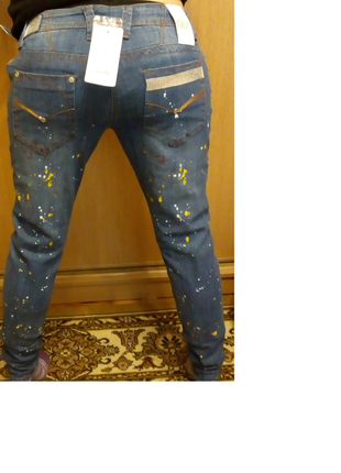 Дизайнерские джинсы с єффектом  "краска"3 фото