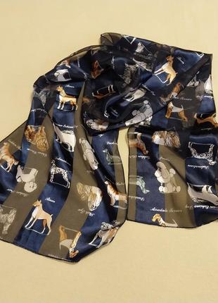 Новий стильний корейський шарф з принтом собак1 фото