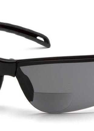 Очки pyramex ever-lite bifocal (gray +2.0) h2max anti-fog, бифокальные серые с диоптриями