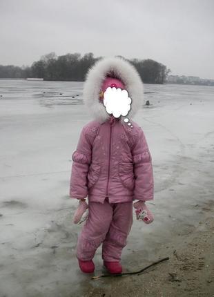 Польский зимний комбинезон на девочку 3-4года. рост указан 98см,2 фото