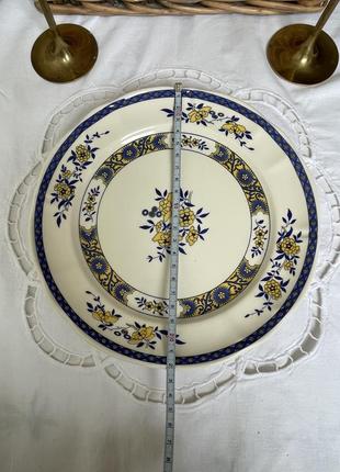 Большие винтажные тарелка vintage mondov внутреннем желто голубые4 фото