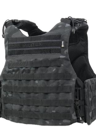 Плитоноска для збільшення захисту militex l -31.8х24.1см, xl-35.5х28см чорний мультикам