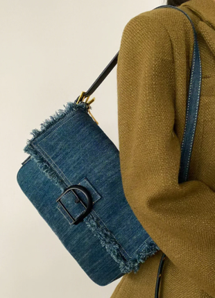 Новая сумка, актуальная джинсовая трендовая, вместительная сумочка1 фото