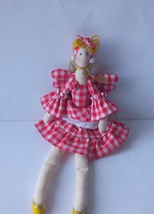 Фея-господиня. інтер'єрна текстильна лялька в стилі тільда. ігрова лялька. феечка. еко-лялька.3 фото