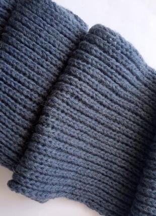 Довгий вовняний шарф спицями ангора4 фото