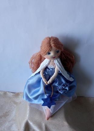 Текстильна лялька янгел. різдвяний янгол на ялинку2 фото