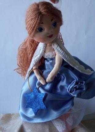 Текстильна лялька янгел. різдвяний янгол на ялинку5 фото