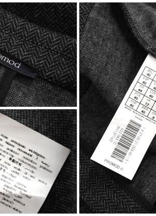 Брендовий піджак, жакет "promod" сірий "ялинка". розмір uk12/eur40.6 фото