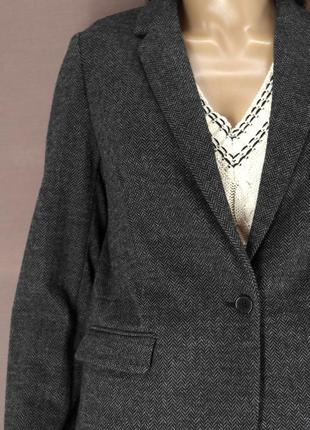 Брендовый пиджак, жакет "promod" серый "ёлочка". размер uk12/ eur40.2 фото