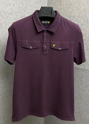 Бордова футболка поло від бренда lyle&amp;scott2 фото