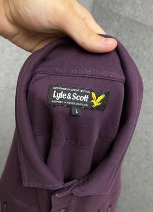 Бордова футболка поло від бренда lyle&amp;scott5 фото