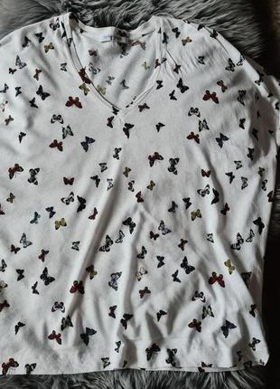 Женская льняная футболка в бабочки   gerard darel