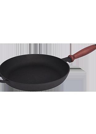 Сковорода чугунная ситон с деревянной ручкой 240 мм, h=40 мм