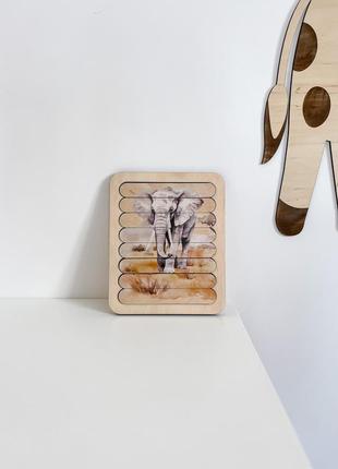 Дерев'яний пазл розвиваюча іграшка бізіборд монтесорі зі звірами4 фото