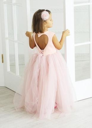 Детское пышное нарядное праздничное платье "ангельское сердце"
