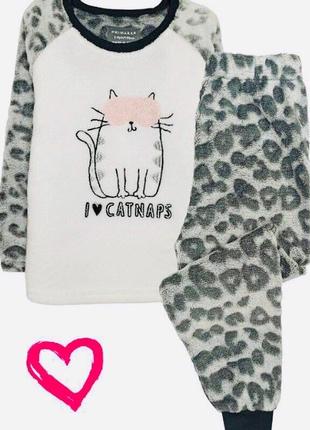 Найнижча ціна! primark кошка. коллекция 2022г. доставка безкоштовна! флисовая детская пижама, домашн2 фото