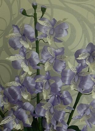 Орхидеи из атласных лент3 фото