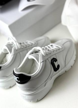 Белые кожаные кроссовки в стиле celine2 фото