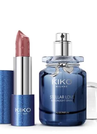 Подарунковий набір з помади і парфумів kiko milano stellar love. помада кіко мілано. парфуми3 фото