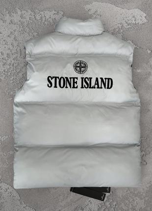 Жилетка stone island серая. топ качество!4 фото