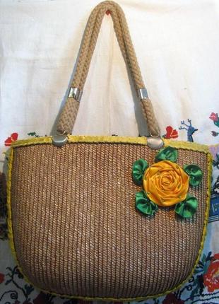 Соломенная женская сумка (сумочка)