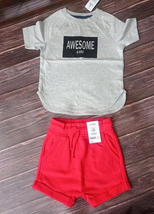 Шорты футболка летняя одежда мальчик 1-1.5 года