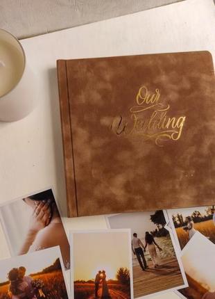 Свадебний фотоальбом, книга пожеланий велюровая обложка