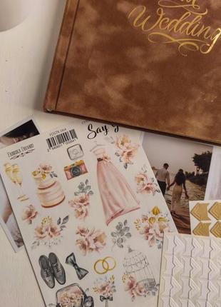 Свадебний фотоальбом, книга пожеланий велюровая обложка