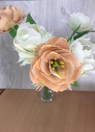 Піоноподібні тюльпани з фоамирана3 фото