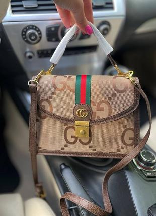 Трендова сумка gucci сумочка коричнева1 фото