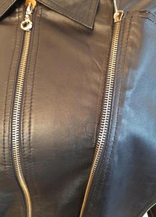 Женская стильная натуральная кожаная куртка уценка, р.s/м4 фото