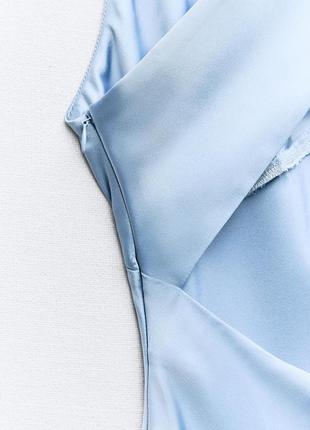 Сукня жіноча сатинова блакитна zara new6 фото