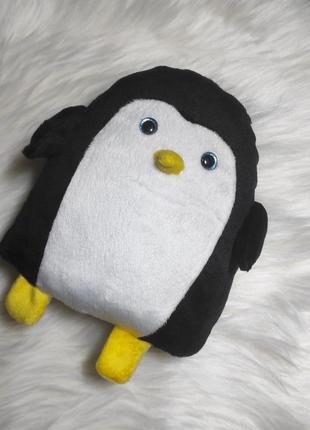 Черный пингвин мягкая игрушка - подушка, подушка-игрушка пингвин1 фото