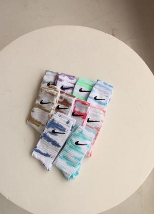 Носки nike tie-dye высокие &lt;unk&gt; носки найк тай-дай разноцветные2 фото