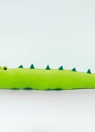 Мягкая игрушка кроколил, игрушка подушка зеленый крокодил, игрушка-подушка крокодил гена3 фото