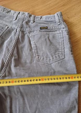 Брюки прямые широкие вельветовые винтаж vintage серые wrangler талия 70 см made in ausa6 фото