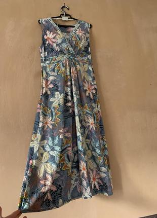 Сукня плаття котон максі розмір 50 52 розкішна натуральна тканина1 фото