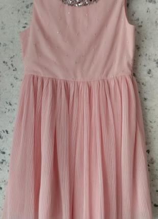 Yumi girl плаття сукня дитяча розовий колір з паєтками