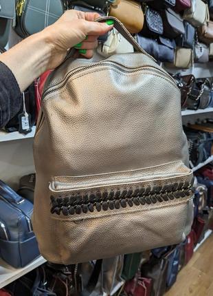 Качественный кожаный рюкзак вместительного размера🔥2 фото