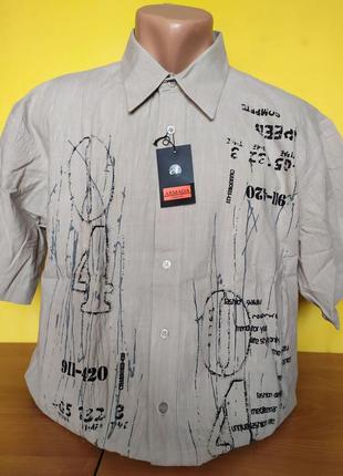 Рубашка мужская летняя короткий рукав лен9 фото